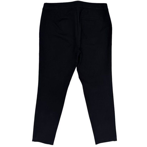 Eileen Fisher Mid-Rise Slim Side Zip Ankle Pants Organic Cotton Blend Black Sz M - Picture 2 of 15
